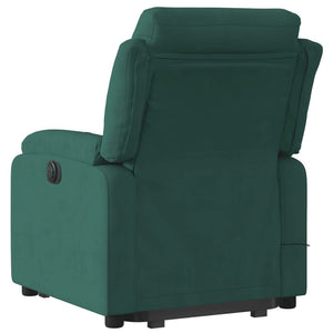 vidaXL Electric Stand up Massage Recliner Chair Dark Green Velvet-2