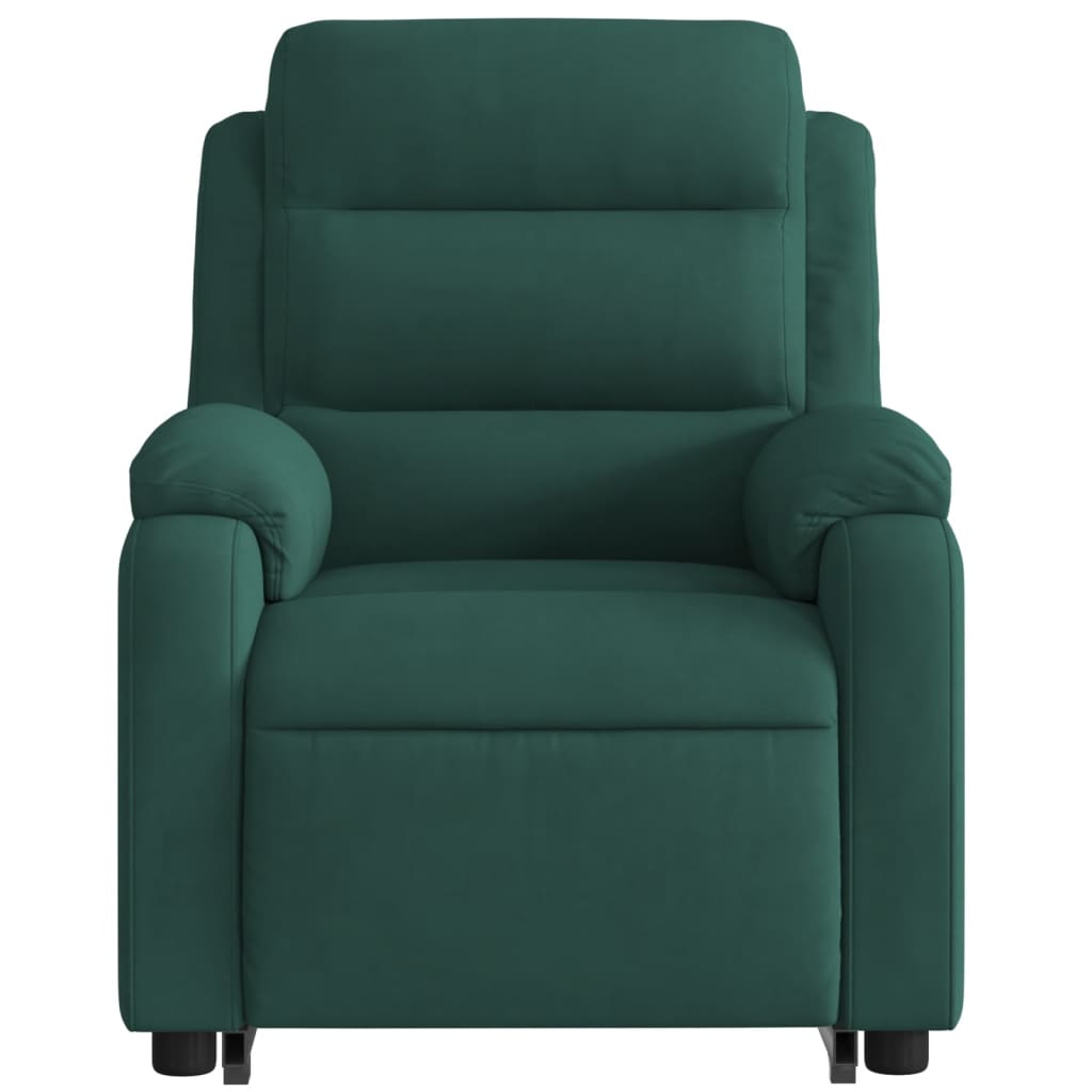 vidaXL Electric Stand up Massage Recliner Chair Dark Green Velvet-6