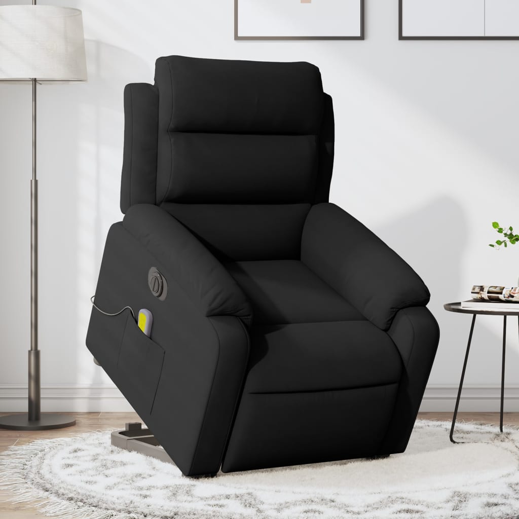 vidaXL Electric Stand up Massage Recliner Chair Black Velvet-7