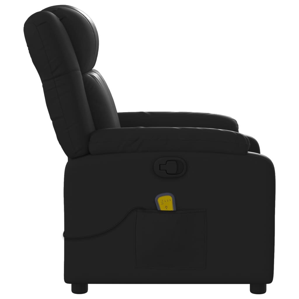 vidaXL Massage Recliner Chair Black Faux Leather-5