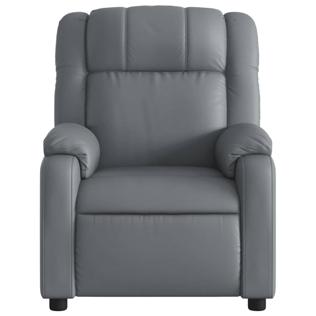 vidaXL Electric Massage Recliner Chair Gray Faux Leather-6