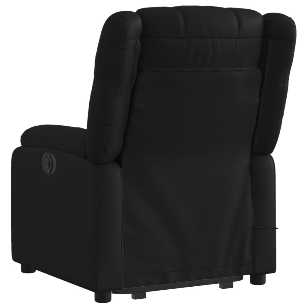 vidaXL Stand up Massage Recliner Chair Black Faux Leather-2