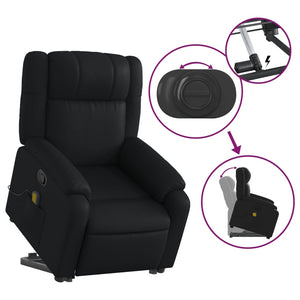 vidaXL Stand up Massage Recliner Chair Black Faux Leather-3