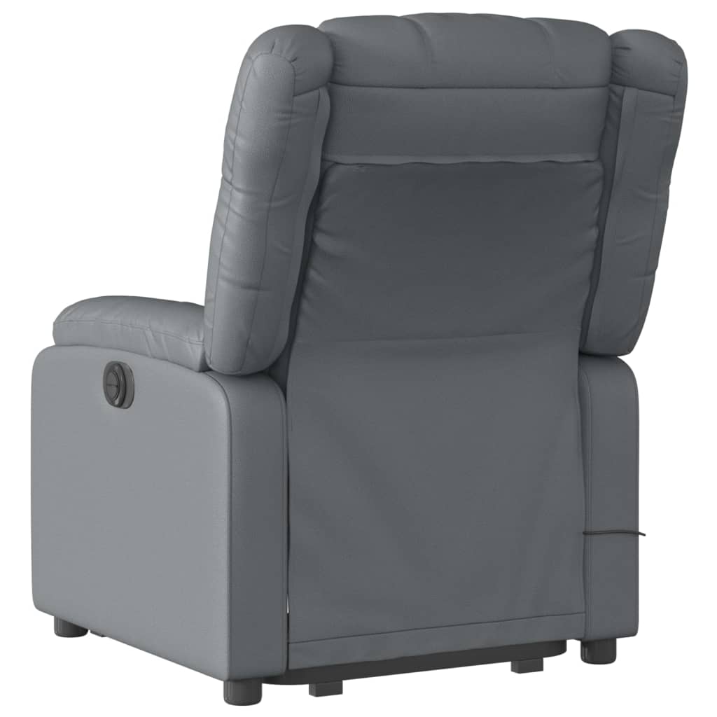 vidaXL Stand up Massage Recliner Chair Gray Faux Leather-2