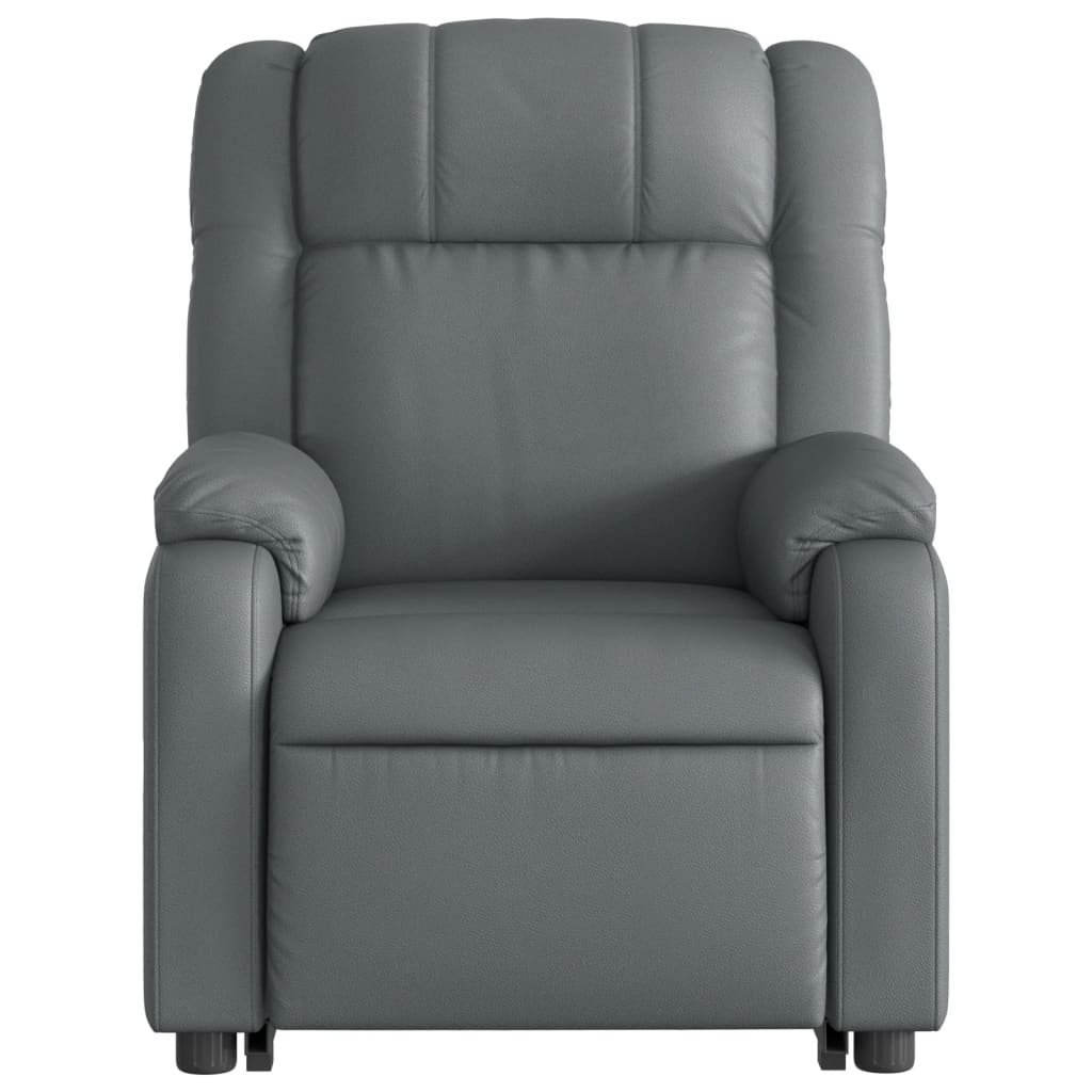 vidaXL Stand up Massage Recliner Chair Gray Faux Leather-6