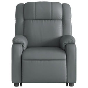 vidaXL Stand up Massage Recliner Chair Gray Faux Leather-6