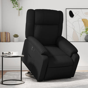 vidaXL Electric Stand up Massage Recliner Chair Black Faux Leather-0