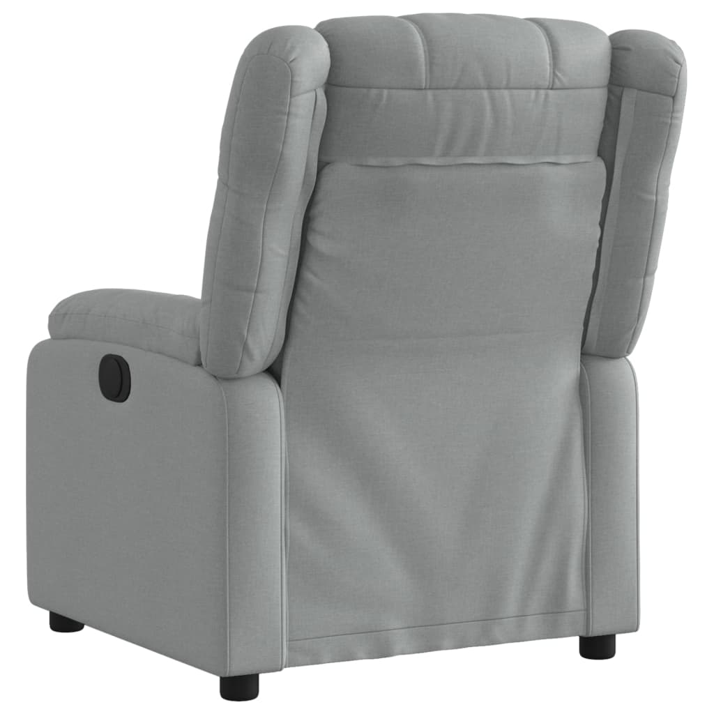 vidaXL Recliner Chair Light Gray Fabric-1