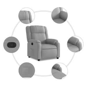 vidaXL Recliner Chair Light Gray Fabric-3