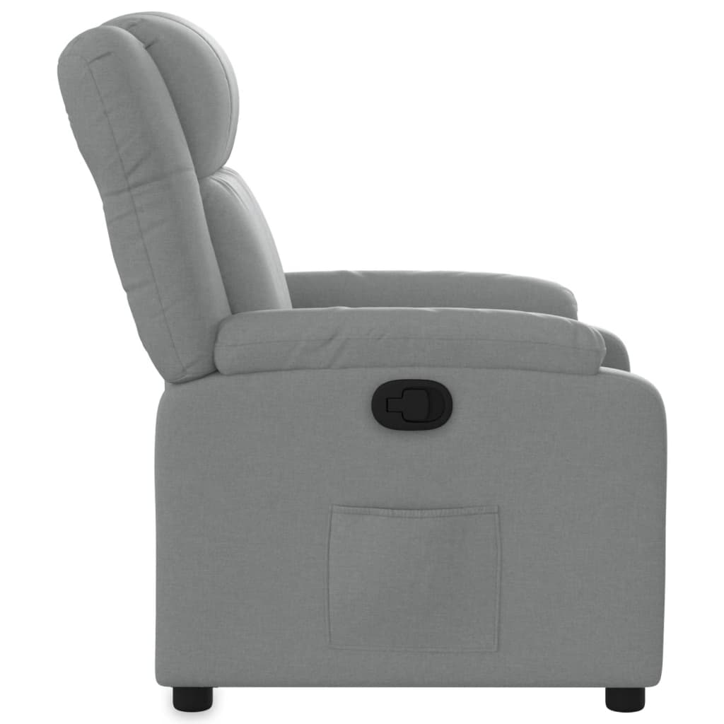 vidaXL Recliner Chair Light Gray Fabric-5