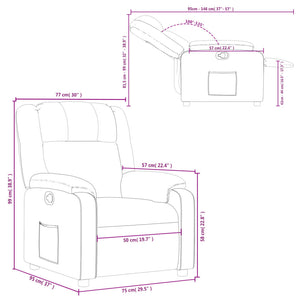 vidaXL Recliner Chair Light Gray Fabric-8