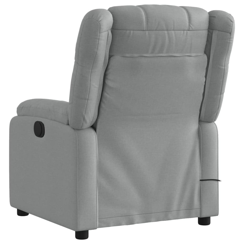 vidaXL Massage Recliner Chair Light Gray Fabric-2