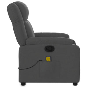 vidaXL Massage Recliner Chair Dark Gray Fabric-6