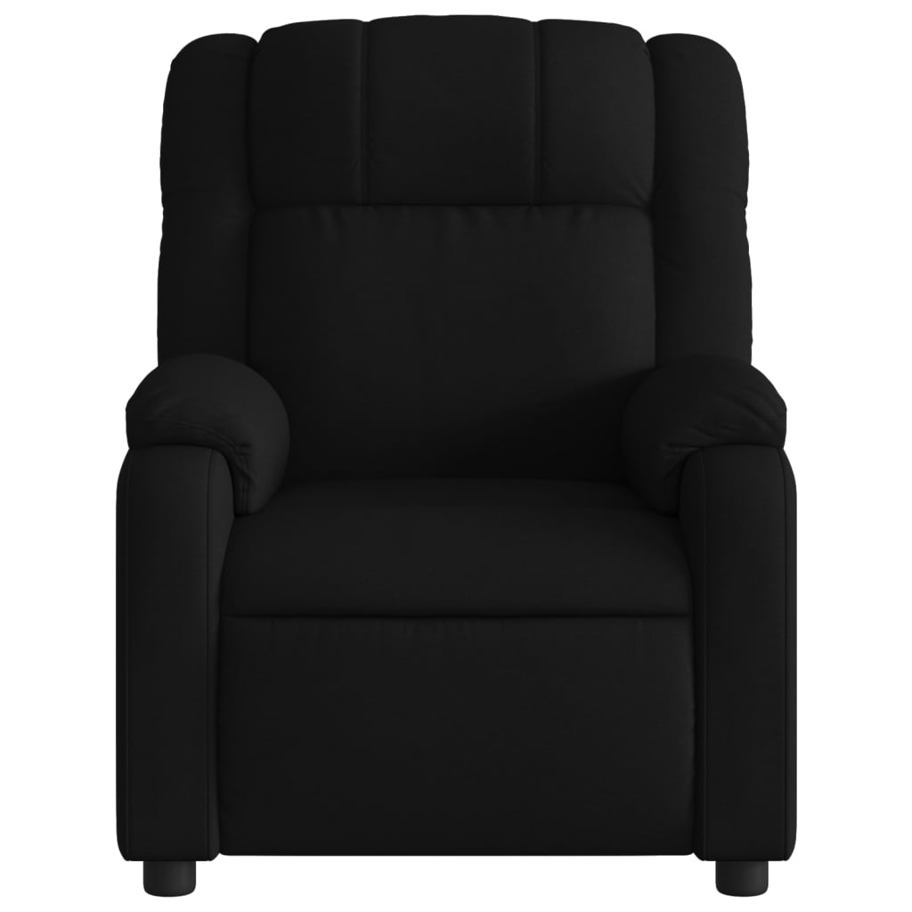 vidaXL Massage Recliner Chair Black Fabric-5