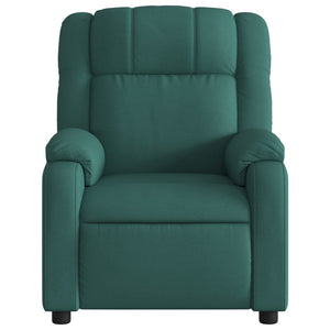 vidaXL Massage Recliner Chair Dark Green Fabric-4