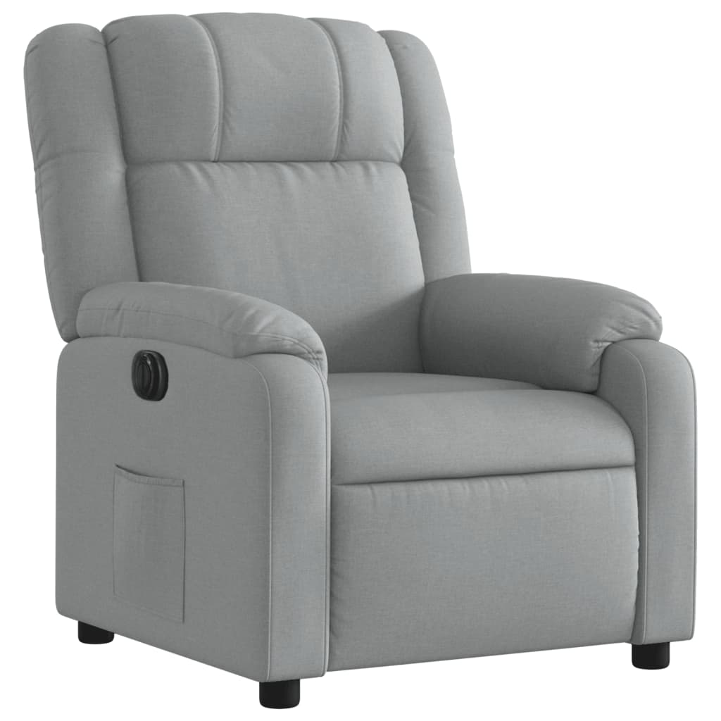 vidaXL Electric Recliner Chair Light Gray Fabric-1