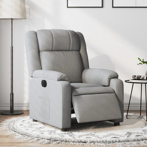 vidaXL Electric Recliner Chair Light Gray Fabric-0