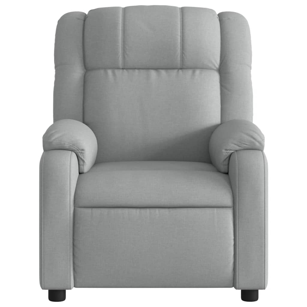 vidaXL Electric Massage Recliner Chair Light Gray Fabric-6