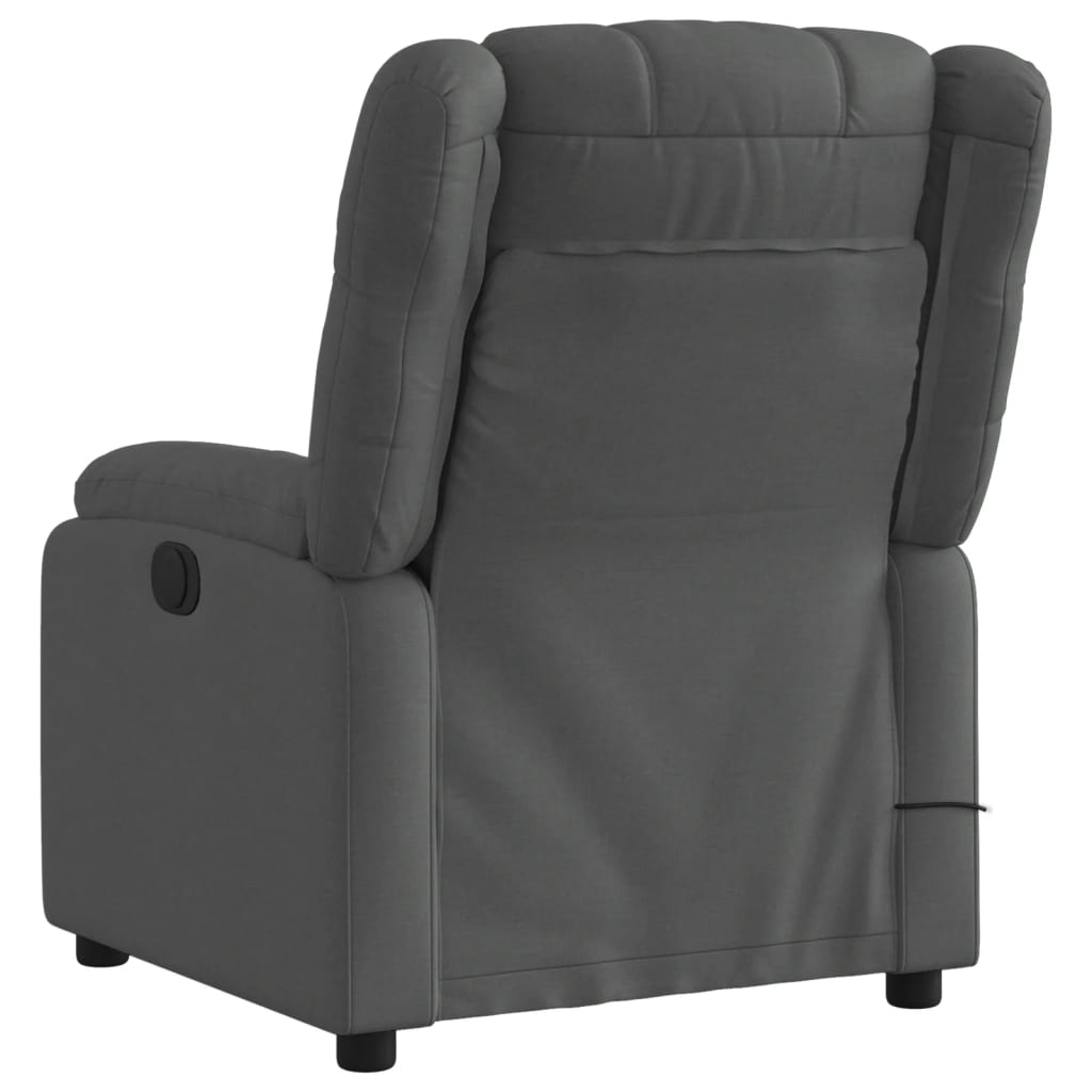 vidaXL Electric Massage Recliner Chair Dark Gray Fabric-2