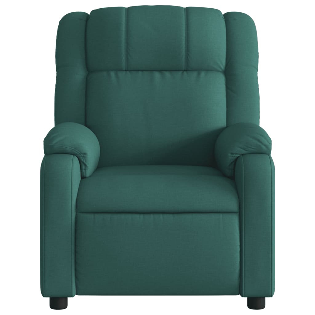 vidaXL Electric Massage Recliner Chair Dark Green Fabric-6