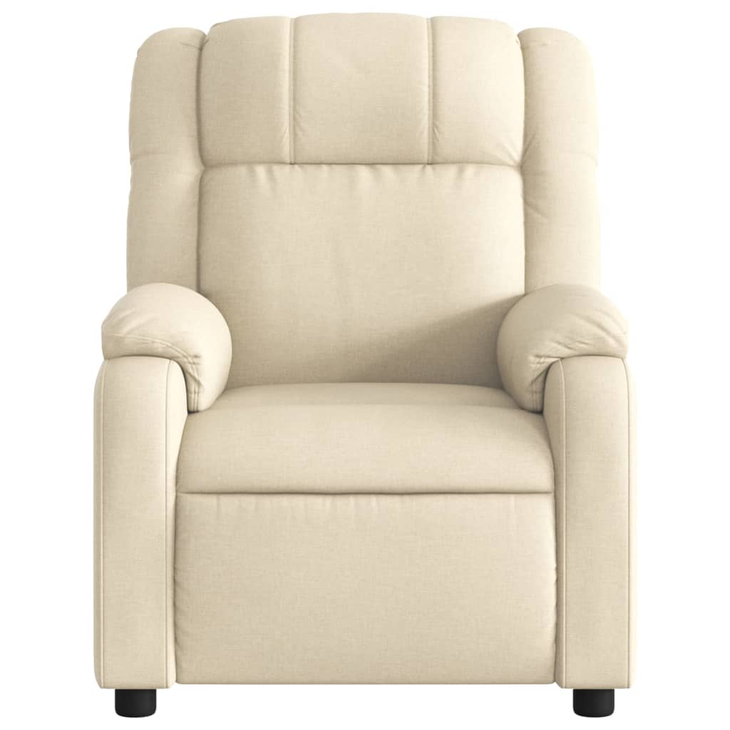 vidaXL Electric Massage Recliner Chair Cream Fabric-6