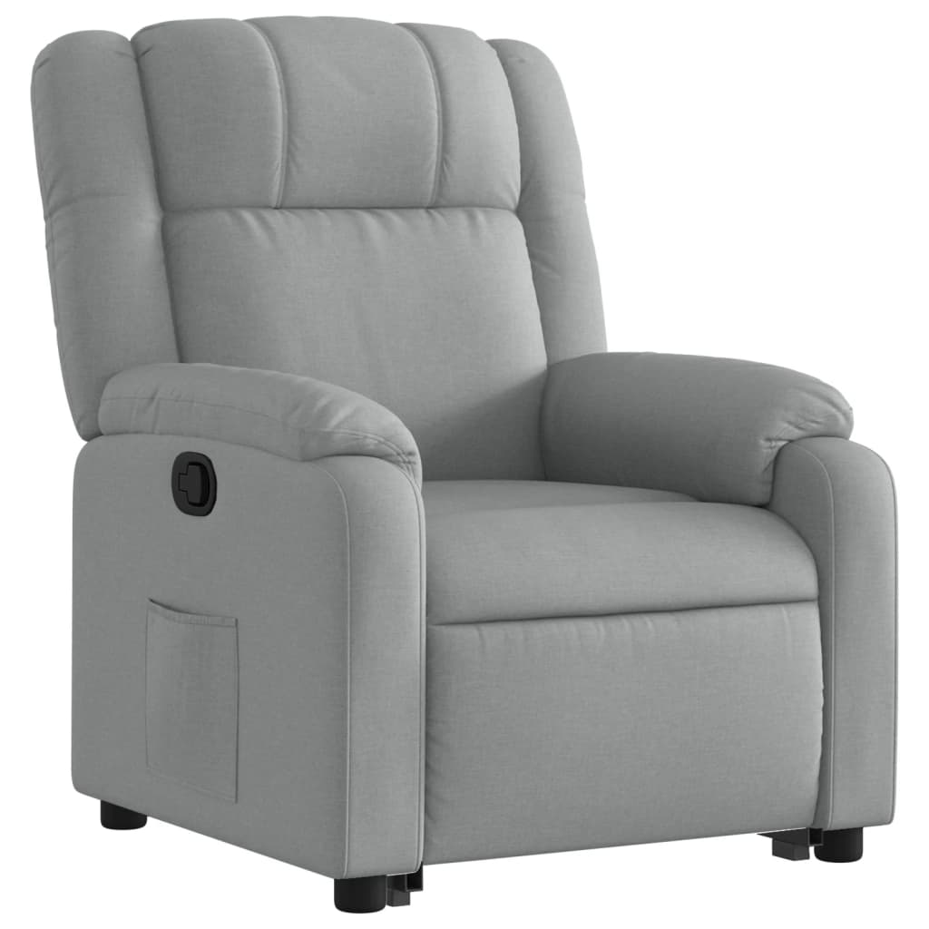 vidaXL Stand up Recliner Chair Light Gray Fabric-1