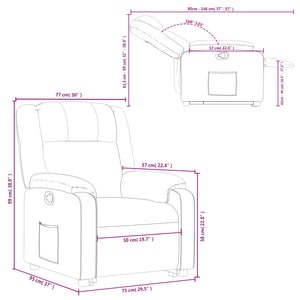 vidaXL Stand up Recliner Chair Light Gray Fabric-8