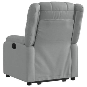 vidaXL Stand up Recliner Chair Light Gray Fabric-2