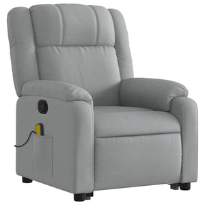 vidaXL Stand up Massage Recliner Chair Light Gray Fabric-1