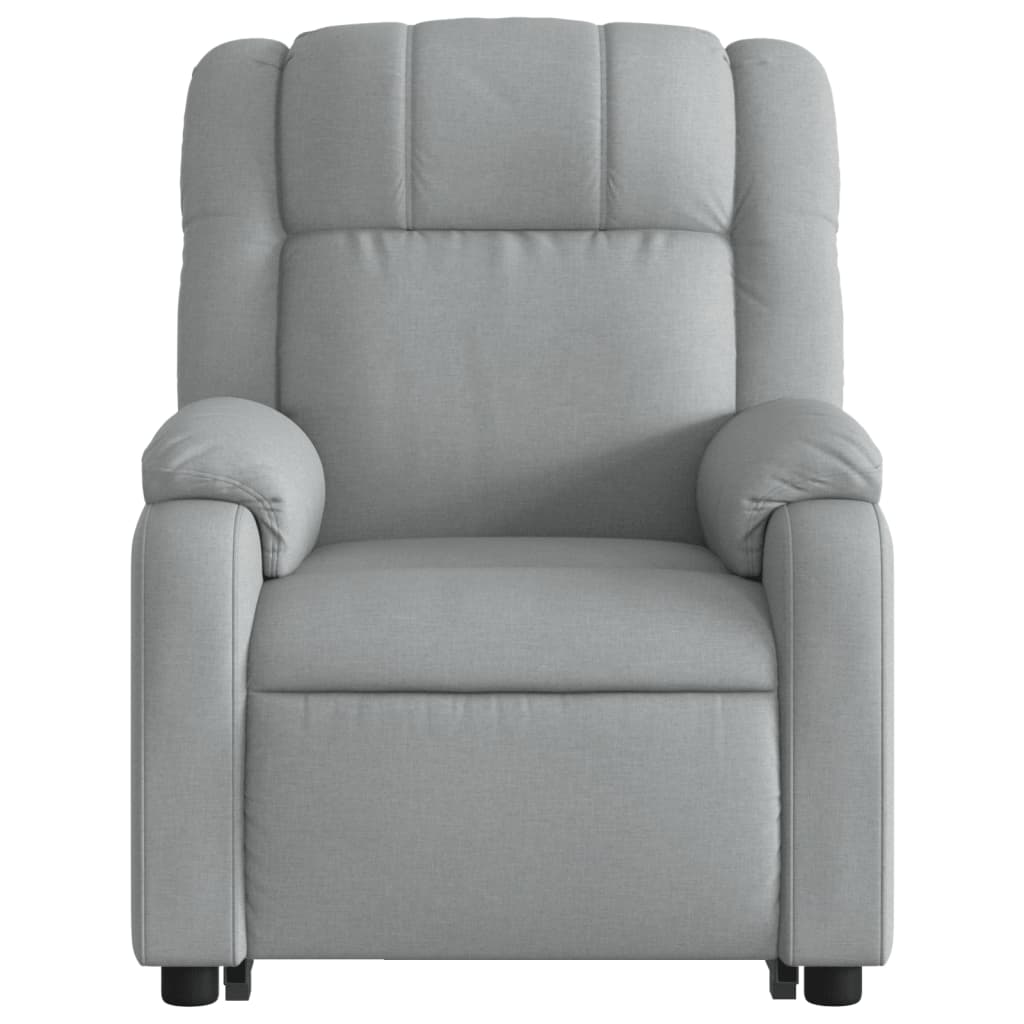 vidaXL Stand up Massage Recliner Chair Light Gray Fabric-6