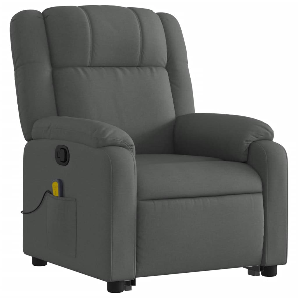 vidaXL Stand up Massage Recliner Chair Dark Gray Fabric-1