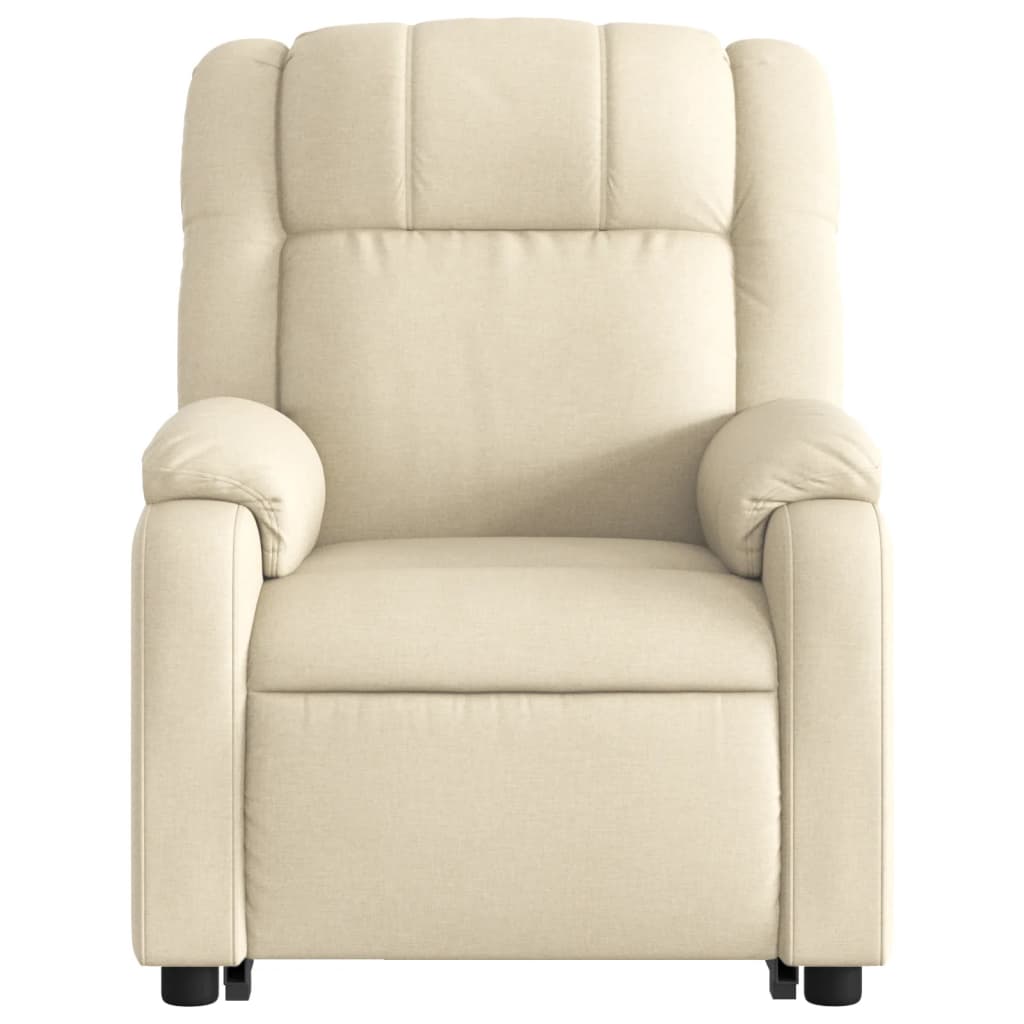 vidaXL Stand up Massage Recliner Chair Cream Fabric-6