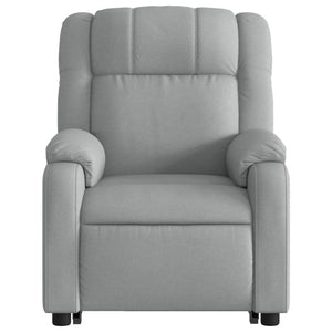 vidaXL Electric Stand up Recliner Chair Light Gray Fabric-6