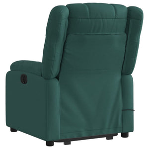 vidaXL Electric Stand up Massage Recliner Chair Dark Green Fabric-2