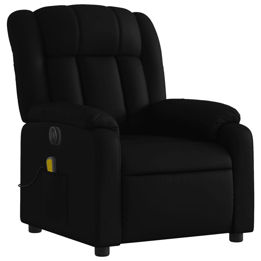 vidaXL Electric Massage Recliner Chair Black Faux Leather-1