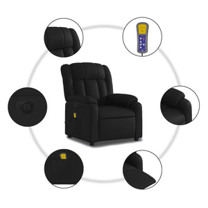 vidaXL Electric Massage Recliner Chair Black Faux Leather-5