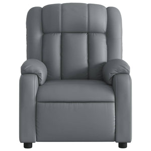 vidaXL Electric Massage Recliner Chair Gray Faux Leather-6