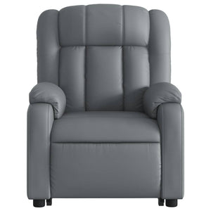 vidaXL Stand up Massage Recliner Chair Gray Faux Leather-6