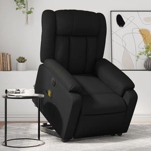 vidaXL Electric Stand up Massage Recliner Chair Black Faux Leather-0