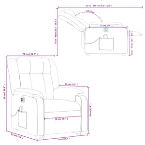 vidaXL Electric Stand up Massage Recliner Chair Cream Faux Leather-8