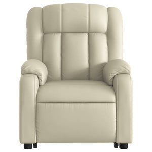 vidaXL Electric Stand up Massage Recliner Chair Cream Faux Leather-6