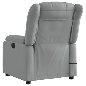 vidaXL Massage Recliner Chair Light Gray Fabric-1