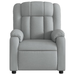 vidaXL Massage Recliner Chair Light Gray Fabric-4