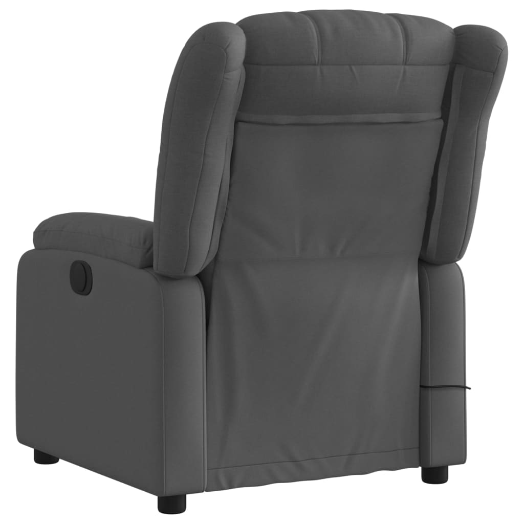 vidaXL Massage Recliner Chair Dark Gray Fabric-1