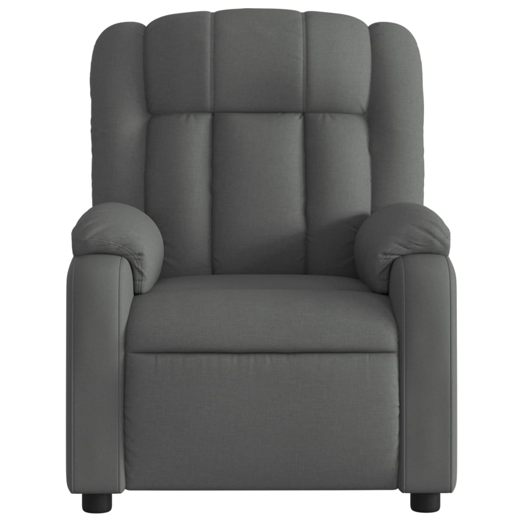 vidaXL Massage Recliner Chair Dark Gray Fabric-4