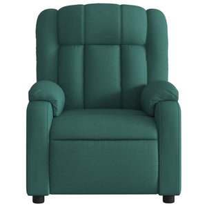 vidaXL Massage Recliner Chair Dark Green Fabric-5