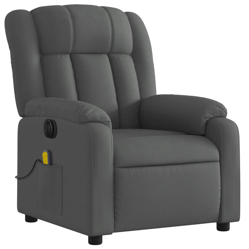 vidaXL Electric Massage Recliner Chair Dark Gray Fabric-1