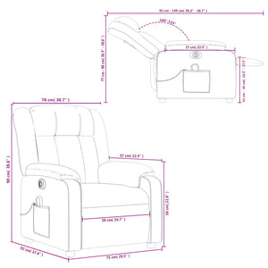 vidaXL Electric Massage Recliner Chair Dark Green Fabric-8