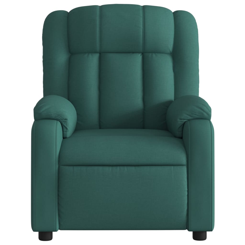 vidaXL Electric Massage Recliner Chair Dark Green Fabric-6