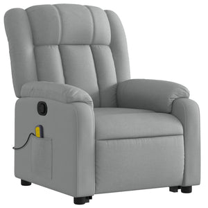 vidaXL Stand up Massage Recliner Chair Light Gray Fabric-1